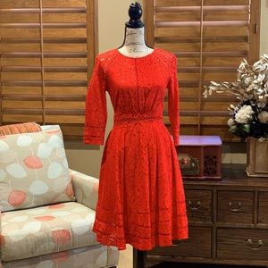 Lace red dress